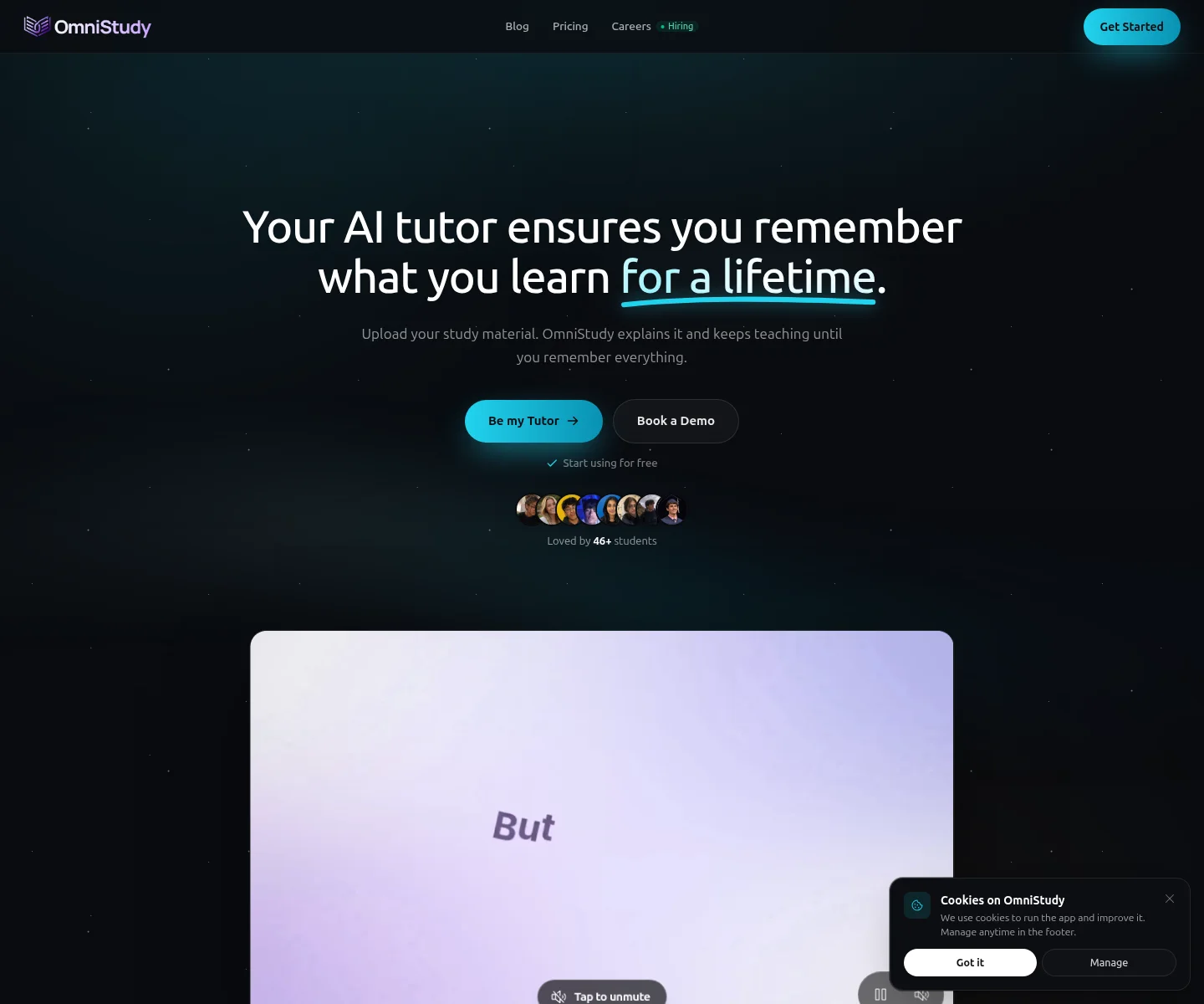 Website hero captured during scan